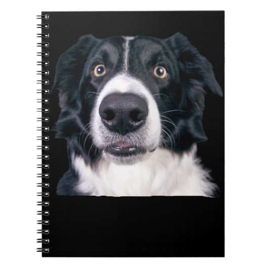 Schwarz-Weiß-Hundegesicht Notizblock (Vorderseite)