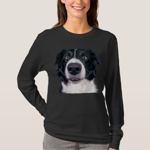 Schwarz-Weiß-Hundegesicht T-Shirt