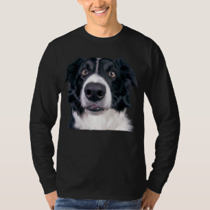 Schwarz-Weiß-Hundegesicht T-Shirt