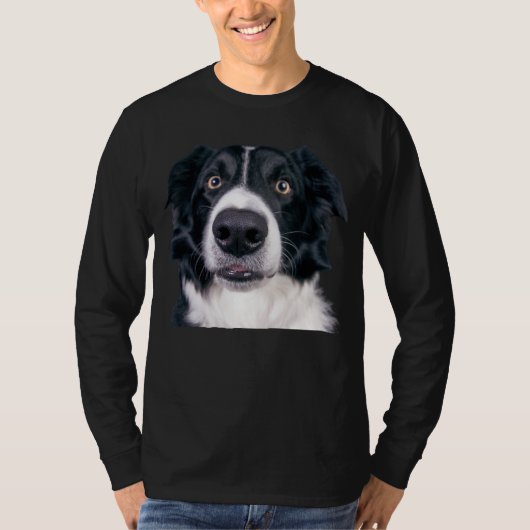 Schwarz-Weiß-Hundegesicht T-Shirt (Vorderseite)