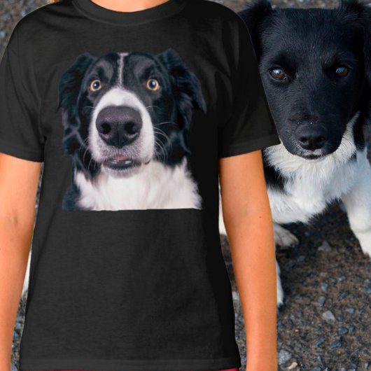 Schwarz-Weiß-Hundegesicht T-Shirt