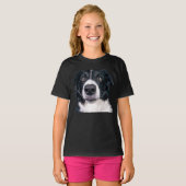 Schwarz-Weiß-Hundegesicht T-Shirt (Vorne ganz)