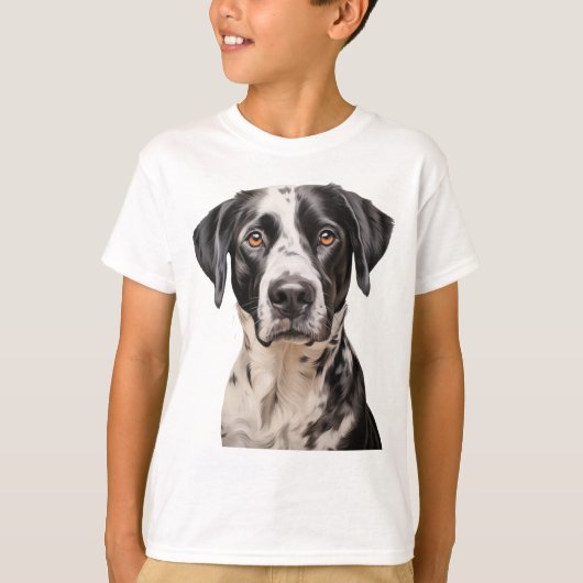 Schwarz-Weiß-Hundegesicht T-Shirt (Vorderseite)