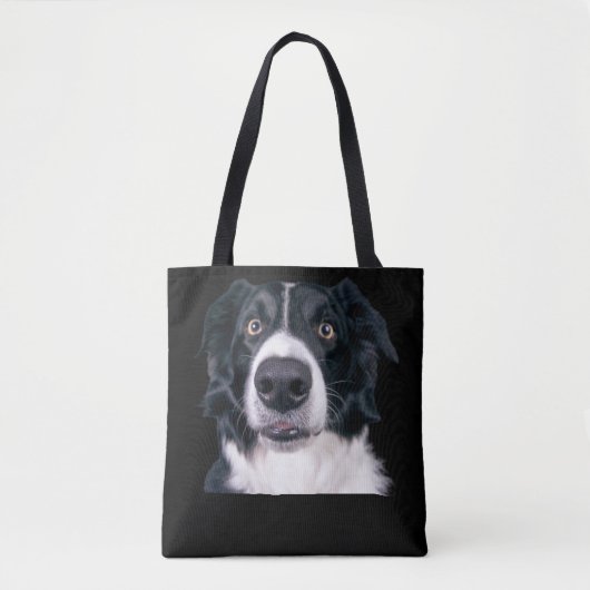 Schwarz-Weiß-Hundegesicht Tasche (Vorderseite)