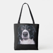 Schwarz-Weiß-Hundegesicht Tasche (Rückseite)