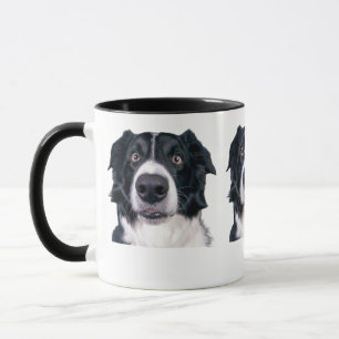 Schwarz-Weiß-Hundegesicht Tasse