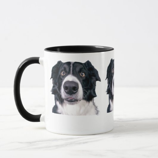 Schwarz-Weiß-Hundegesicht Tasse (Links)