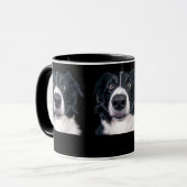 Schwarz-Weiß-Hundegesicht Tasse (Vorderseite Links)