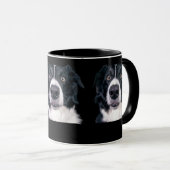 Schwarz-Weiß-Hundegesicht Tasse (VorderseiteRechts)