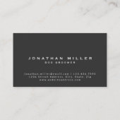 Schwarz-Weiß-Hundekuppeldruck | Grau Visitenkarte (Rückseite)