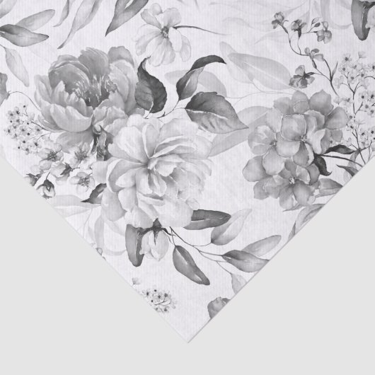 Schwarz-Weiß-Hydrangea Niederländische Still Life Seidenpapier (Ausschnitt)