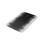 Schwarz-Weiß-Hypnotic-Line-Streaks Art Badematte (Schrägansicht)