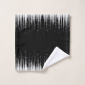 Schwarz-Weiß-Hypnotic-Line-Streaks Art Badhandtuch Set (Waschlappen)