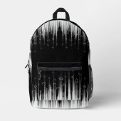 Schwarz-Weiß-Hypnotic-Line-Streaks Art Bedruckter Rucksack (Vorderseite)