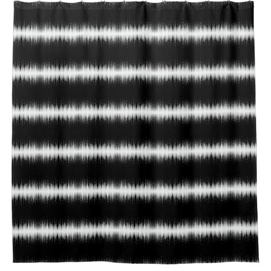 Schwarz-Weiß-Hypnotic-Line-Streaks Art Duschvorhang (Vorderseite)