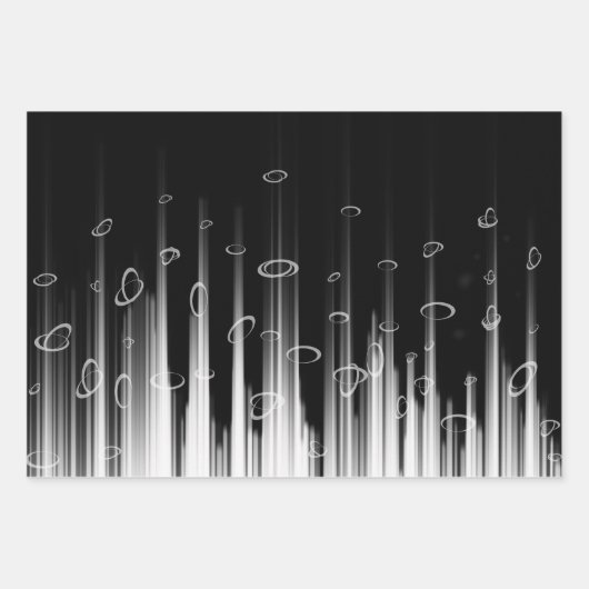 Schwarz-Weiß-Hypnotic-Line-Streaks Art Geschenkpapier Set (Vorderseite 3)