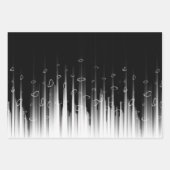 Schwarz-Weiß-Hypnotic-Line-Streaks Art Geschenkpapier Set (Vorderseite)