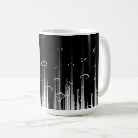 Schwarz-Weiß-Hypnotic-Line-Streaks Art Kaffeetasse (VorderseiteRechts)