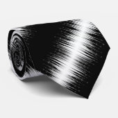 Schwarz-Weiß-Hypnotic-Line-Streaks Art Krawatte (Gerollt)