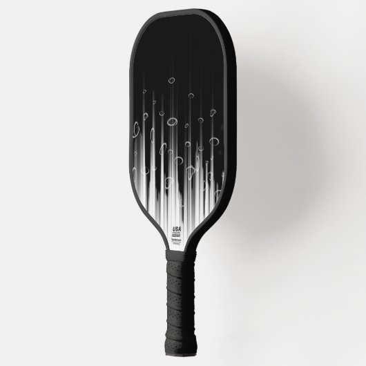 Schwarz-Weiß-Hypnotic-Line-Streaks Art Pickleball Schläger (Links)