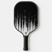 Schwarz-Weiß-Hypnotic-Line-Streaks Art Pickleball Schläger (Rückseite)