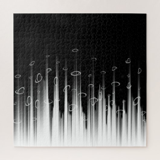 Schwarz-Weiß-Hypnotic-Line-Streaks Art Puzzle (Vertikal)