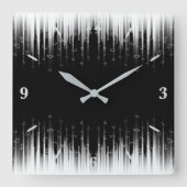 Schwarz-Weiß-Hypnotic-Line-Streaks Art Quadratische Wanduhr (Vorderseite)