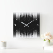 Schwarz-Weiß-Hypnotic-Line-Streaks Art Quadratische Wanduhr (Zuhause)
