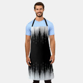 Schwarz-Weiß-Hypnotic-Line-Streaks Art Schürze (Getragen)