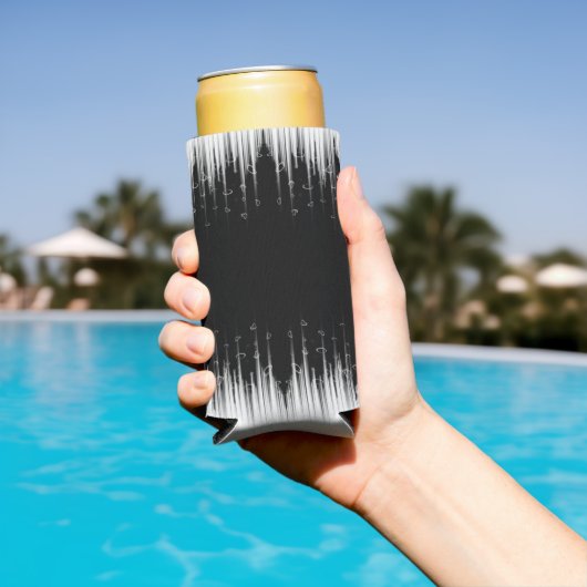 Schwarz-Weiß-Hypnotic-Line-Streaks Art Selters Dosenkühler (In Situ Pool)