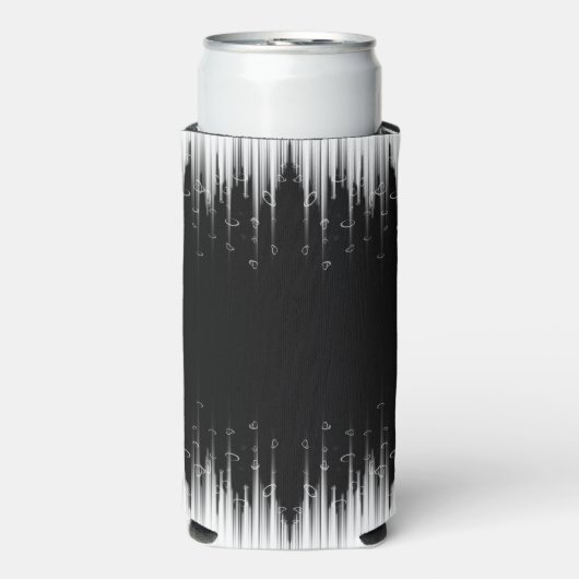 Schwarz-Weiß-Hypnotic-Line-Streaks Art Selters Dosenkühler (Seltzer Vorderseite)