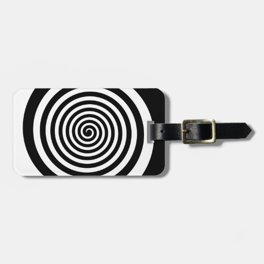 Schwarz-Weiß-Hypnotik Gepäckanhänger (Vorderseite horizontal)