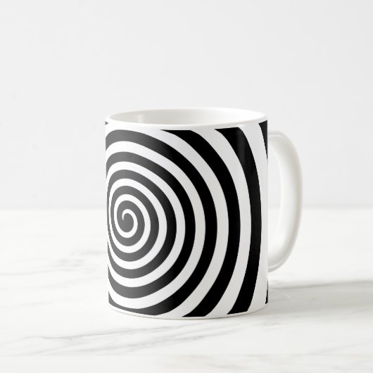 Schwarz-Weiß-Hypnotik Kaffeetasse (VorderseiteRechts)
