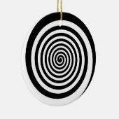 Schwarz-Weiß-Hypnotik Keramikornament (Rechts)