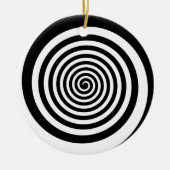 Schwarz-Weiß-Hypnotik Keramikornament (Vorne)