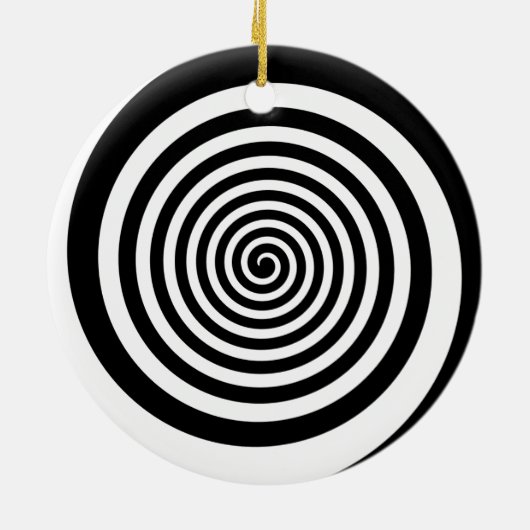 Schwarz-Weiß-Hypnotik Keramikornament (Hinten)