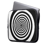 Schwarz-Weiß-Hypnotik Laptopschutzhülle (Vorderseite Links)