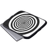 Schwarz-Weiß-Hypnotik Laptopschutzhülle (Vorne Knopf)
