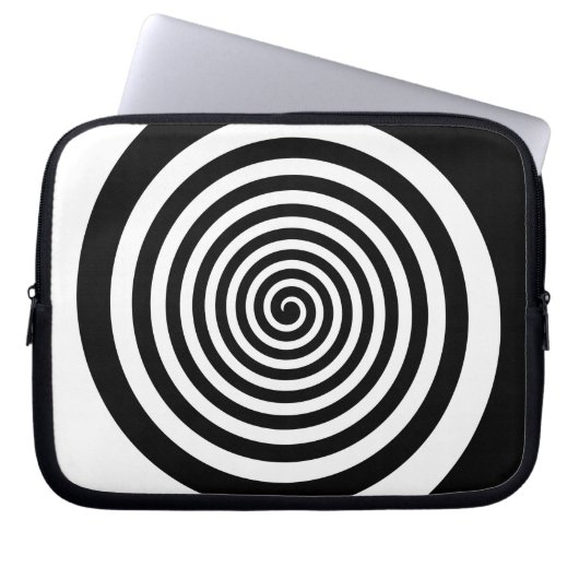 Schwarz-Weiß-Hypnotik Laptopschutzhülle (Vorderseite)