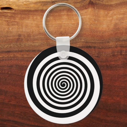 Schwarz-Weiß-Hypnotik Schlüsselanhänger (Vorderseite)