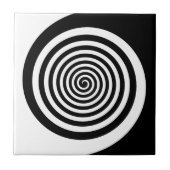 Schwarz-Weiß-Hypnotische Spirale Fliese (Vorderseite)
