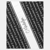 Schwarz-weiß I Liebe Basketballtextmuster Fleecedecke (Vorderseite)