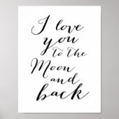 Schwarz-Weiß-I-Liebe, die Sie Poster drucken 8.5x1 (Vorne)