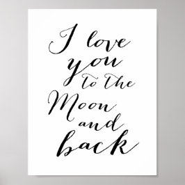 Schwarz-Weiß-I-Liebe, die Sie Poster drucken 8.5x1