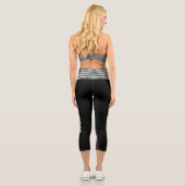 Schwarz-Weiß-Ich bin Single Capri Leggings (Rückseite)
