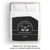 Schwarz-Weiß-Ich-golfe-lieber-Monogramm Fleecedecke