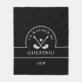 Schwarz-Weiß-Ich-golfe-lieber-Monogramm Fleecedecke (Vorderseite)