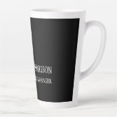 Schwarz-weiß Ihr Name Minimalistisch Personal Mode Milchtasse (Rechts)