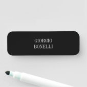 Schwarz-weiß Ihr Name Minimalistisch Personal Mode Namensschild (Beispiel)