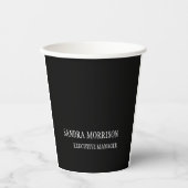 Schwarz-weiß Ihr Name Minimalistisch Personal Mode Pappbecher (Vorderseite)